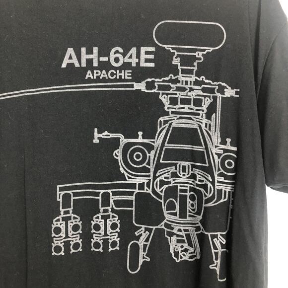 Boeing T-Shirt Tee Apache Helicopter AH-64E Black Men's Large L Aviation - Picture 3 of 6